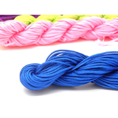 0.8 mm Nylon Macramé Cord, Braided Nylon Jewelry Cord, Shamballa Bracelet Cord - Blue - 28m (30 Yd) 0.8 mm Nylon Macramé Cord, Braided Nylon Jewelry Cord, Shamballa Bracelet Cord - Blue - 28m (30 Yd)