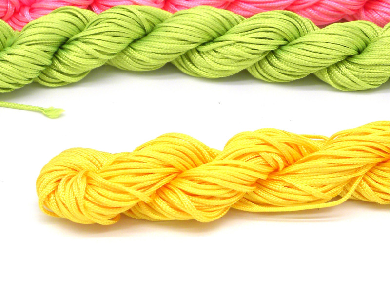 0.8 mm Braided Nylon Macramé Cord - Yellow - 28 m
