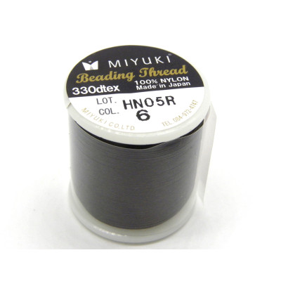 330 Dtex - 0,2 mm - MIYUKI Bead Crochet Nylonfaden für Perlen - Schokobraun Nr. 6 - 50 m