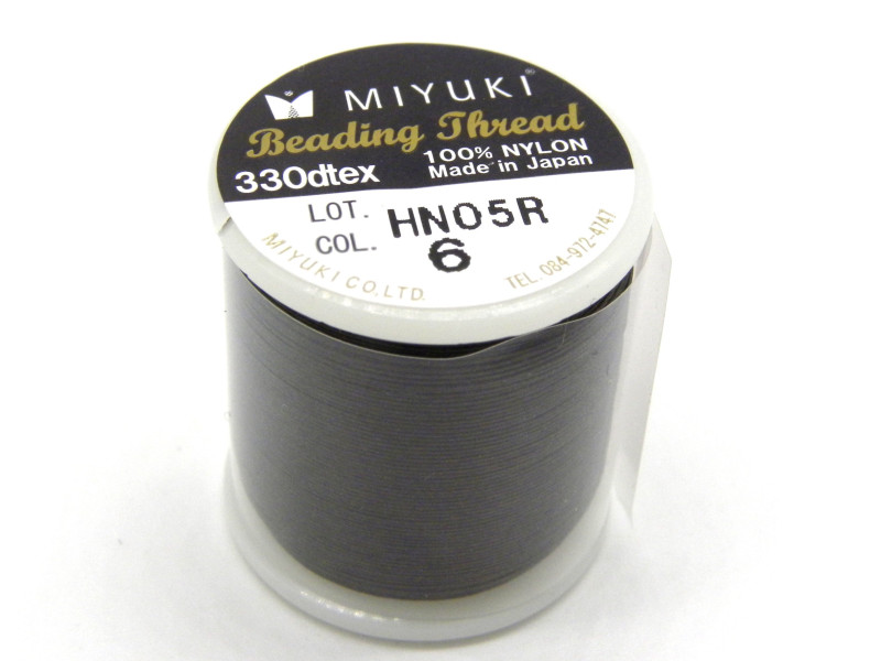 Very Fine MIYUKI Bead Crochet Nylon Beading Thread 330 Dtex - 0.2 mm - Chocolate Brown No. 6 - 50 m (55 yds)