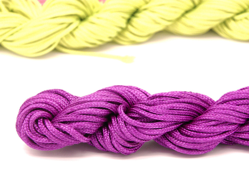 1 mm Nylon Macramé Cord, Braided Nylon Jewelry Cord, Shamballa Bracelet Cord - Purple - 28m (30 Yd)