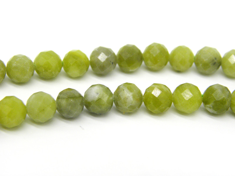 Runde facettierte Peridot Edelsteinperlen 6 mm - 40 cm Strang oder 10 Perlen