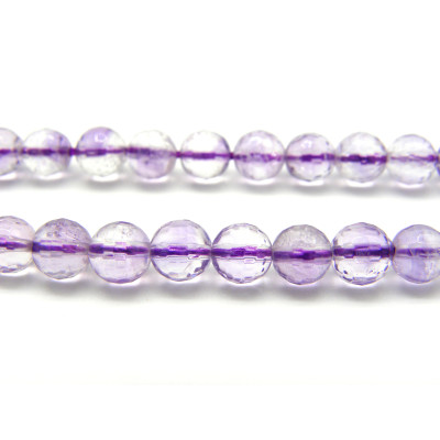 Runde facettierte Amethystperlen 6 mm - 1 Strang mit 77 Perlen oder oder 10 lose Perlen