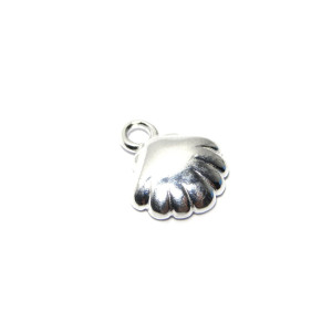 10 mm Solid Sterling Silver 925 Sea Shell Charm Pe... 10 mm Solid Sterling Silver 925 Sea Shell Charm Pe...