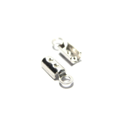 8 x 3 mm (0.3 x 0.1 Inch) Sterling Silver 925 Open Crimp Cord Ends (Choice of 2 or 10 Pc.)