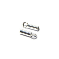 9.1 x 2.5 mm Sterling Silver 925 Cord Ends or End Caps in Sterling Silver for 2 mm Cord (14 GA) (2 Pc.)