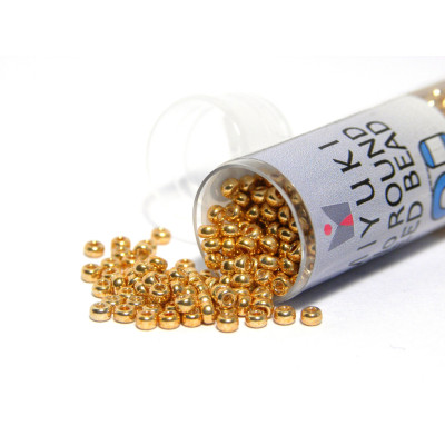 11/0 (2 mm) Miyuki Round Japanese Seed Beads -  Galv Yellow Gold (11-91053) - 8.5 g Vial
