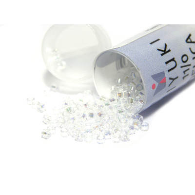 11/0 (1.6 x 1.3 mm) Miyuki Delica Japanese Seed Beads; Cylindrical Seed Beads - Crystal AB - DB 051 - 7.2 g Vial