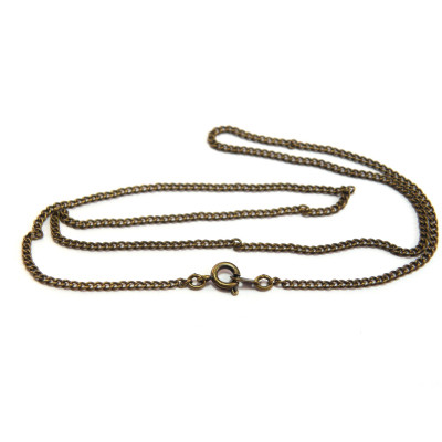 18 inch (46 cm) Curb Chain - Necklace Chain with Clasp- Antique Gold