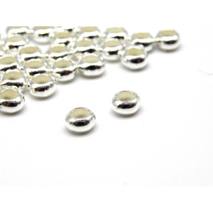 4 mm Small 925 Sterling Silver Rondelle Ring Beads...