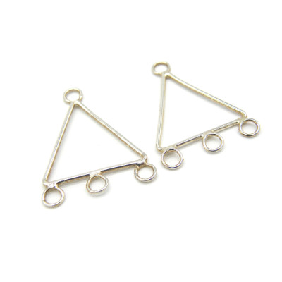 30 x 22 mm Silver plated Brass Triangle Earring Chandelier Connector