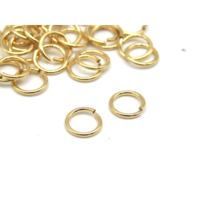 5 mm (0.2 Inch) Medium-Size Gold-Filled Brass Jump Rings - Unsoldered and Open - 14K Gold-Filled - 5 Pc.