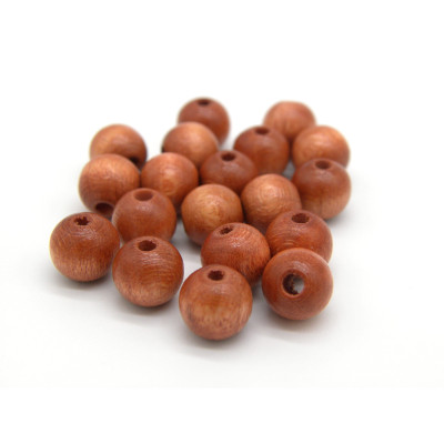 Runde Holzperlen - Hellbraun - 8 mm - 20 Perlen