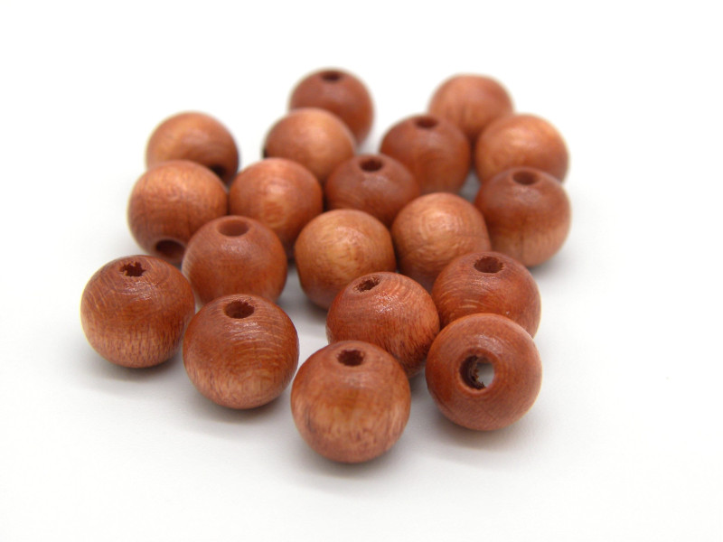 Runde Holzperlen - Hellbraun - 8 mm - 20 Perlen