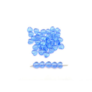 6 mm Small Czech Pressed Glass Heart Beads - Light... 6 mm Small Czech Pressed Glass Heart Beads - Light...