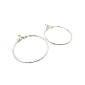 25 mm (1 Inch) Round Loop Earring Bases with Open ...