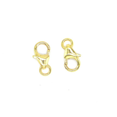 8 mm Small HQ Gold-Filled Trigger Clasps - Lobster Clasps with 3 mm Jump Ring - 14K Gold - 1 Pc.