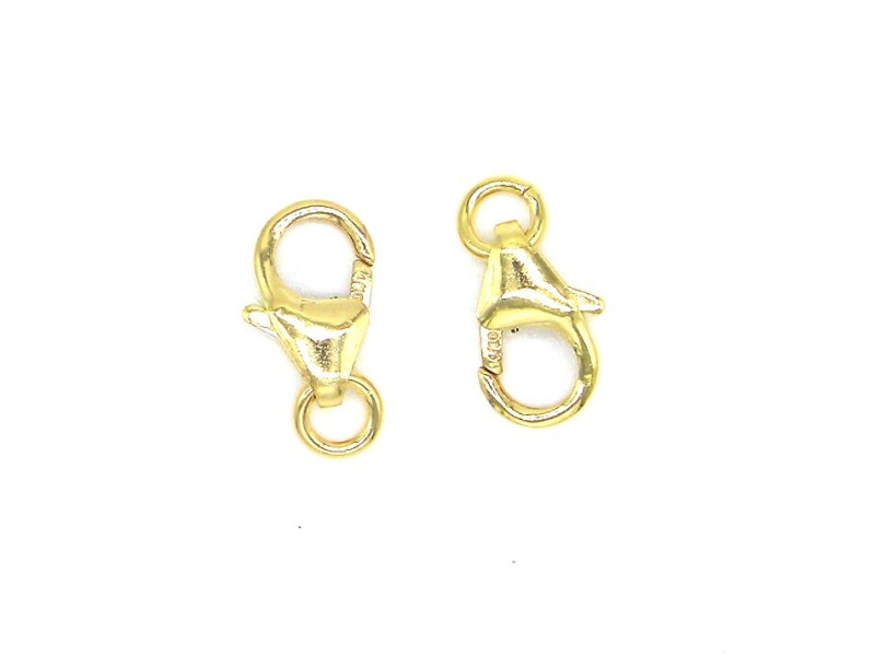 8 mm Small HQ Gold-Filled Trigger Clasps - Lobster Clasps with 3 mm Jump Ring - 14K Gold - 1 Pc.