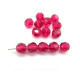 12 Stk. tschechische runde geschliffene Kristallperlen 6 mm - Fuchsia