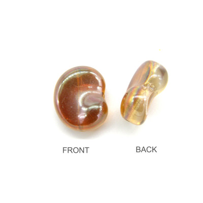 Fantasy-Perlen in Puffbohnenform 18 x 15 mm - Kristall mit Venus Halbbeschichtung (6 Stck.)
