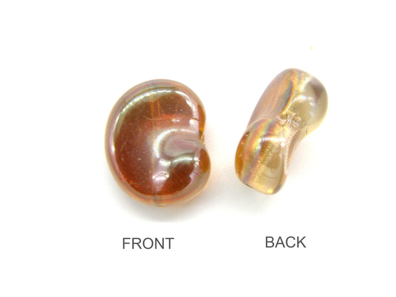 18x15 mm (0.7x0.6 Inch) Fantasy Lobe-Shaped Czech Beads - Crystal With Venus Half Coating (6 Pc.)