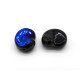 18x15 mm Large Fantasy Lobe-Shaped Glass Beads - Jet Black Azuro - 6 Pc.