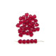 6 mm Small Czech Pressed Glass Heart Beads - Siam Red (20 Beads)