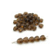 6 mm Small Czech Pressed Glass Heart Beads - Smoky Topaz Brown (20 Pc)