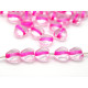 Kleine Glasherzperlen 6 mm - Pink-Lined Crystal - 20 Stück