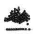 3 mm Small Round Fire-polished Glass Beads - Jet Black - 80 pc