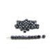 3 mm  Round Faceted Fire-polished Czech Glass Beads - Jet Haematite (80 Beads)