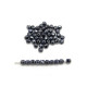 3 mm  Round Faceted Fire-polished Czech Glass Beads - Jet Haematite (80 Beads)