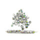 3 mm  Round Faceted Fire-polished Czech Glass Beads - Crystal Vitrail Half Coating (80 Beads)