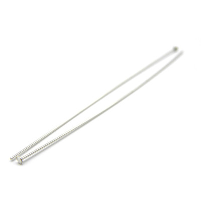 76 mm (3 Inch) x 0.6 mm - 22 GA - Extra-Long Sterling Silver 925 Head Pins (2 pc.)