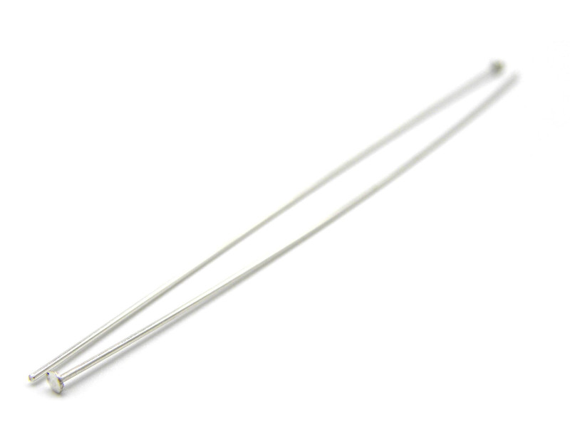 76 mm (3 Inch) x 0.6 mm - 22 GA - Extra-Long Sterling Silver 925 Head Pins (2 pc.)
