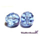 8 mm Round Faceted Fire-polished Czech Glass Beads - Light Sapphire - 15 or 50 pc