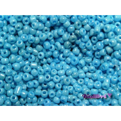 11/0 Round Glass Seed Beads Rocailles  - Light Blue opaque lustre