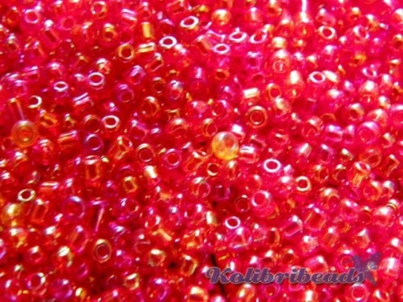 Rocailles 11/0 (2 mm) - Rot AB transparent - 15 gr od. 50 gr