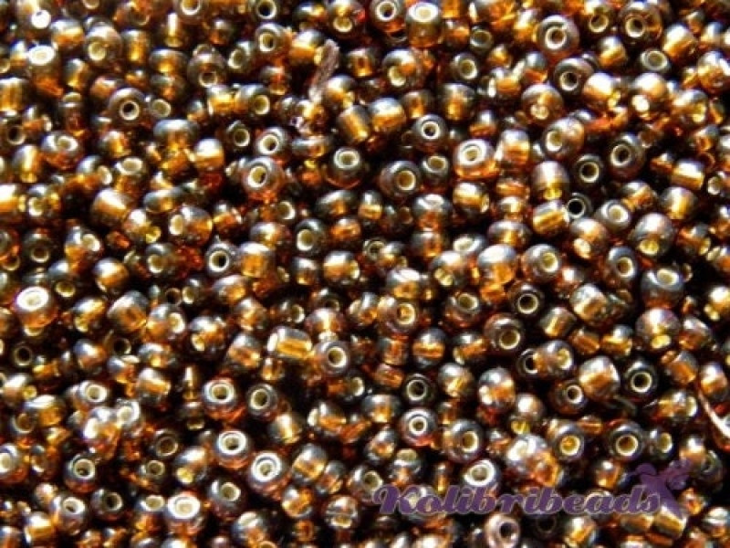 11/0 (2 mm) Round Glass Seed Beads, Round Rocailles - Brown Silverlined - 15 g or 50 g