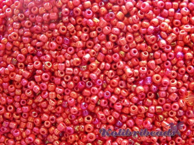 Rocailles 11/0 (2 mm) - Rot AB opak - 15 gr od. 50 gr