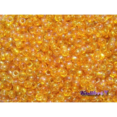11/0 (2 mm) Round Glass Seed Beads - Light Topaz AB transparent - 15 g or 50 g