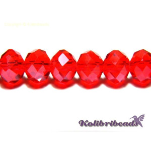 8 mm (0.3 inch) Faceted Flat Round Glass Beads (Ro...