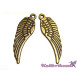 30 mm Large Angel Wing Charm Pendant - Antique Gold or Silver