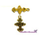 Medieval Cross Metal Alloy Charm, Large Cross Pendant 24 mm - Antique Gold or Silver - Pack of 10 or 30