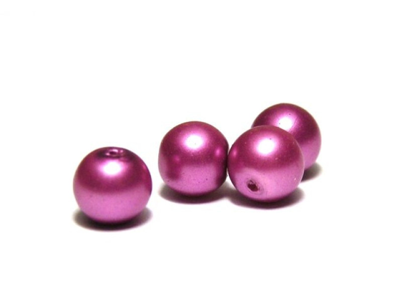 25x Runde Glaswachsperlen 6 mm - Satin Pink Matt