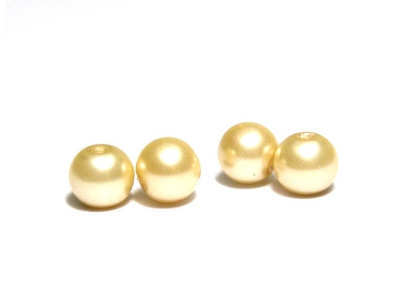 6 mm Round Faux Pearls Glass Beads (50 pc.) - Cream