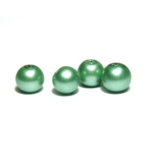 6 mm Round Faux Pearls Glass Beads (25 pc.) - Sea ...