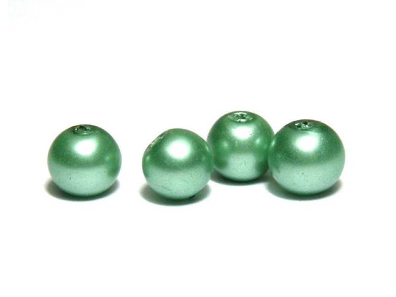 6 mm Round Faux Pearls Glass Beads (25 pc.) - Sea Mist Mat