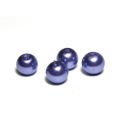 6 mm Round Faux Pearls Glass Beads (25 pc.) - Violet