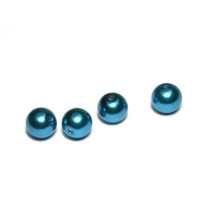 6 mm Round Faux Pearls Glass Beads (25 pc.) - Turq...